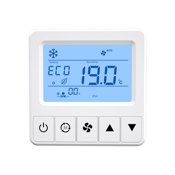 FC182 digital fan coil thermostat with external sensor or key card